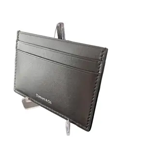 Pre-owned tiffany Leather Small Leather Goods & Company Black Card Holder