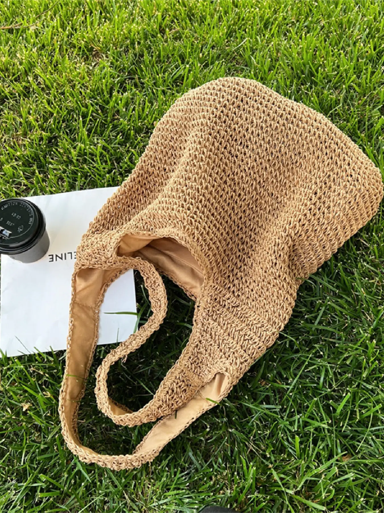 2026 Summer New Handmade Crochet Straw Bag for Women, Large Capacity Hollow Out Shoulder Tote, Trendy Lightweight Versatile Tote Bag, Beach Bags, Beach Tote Purse, Beach Vacation Sandbag, Style Versatile Woven Handbag