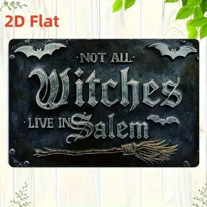 Halloween Vintage Rustic Aluminum Wall Sign 8x12 Inches for Indoor Outdoor Home Garage Farmhouse Witch Living Room Decor