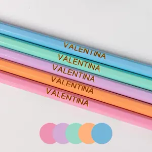 5 Personalized Pencils Mix&Match - 5 Custom Writing Tools with Foil Design - Office Stationery Supplies - Name Stamped on Pencils