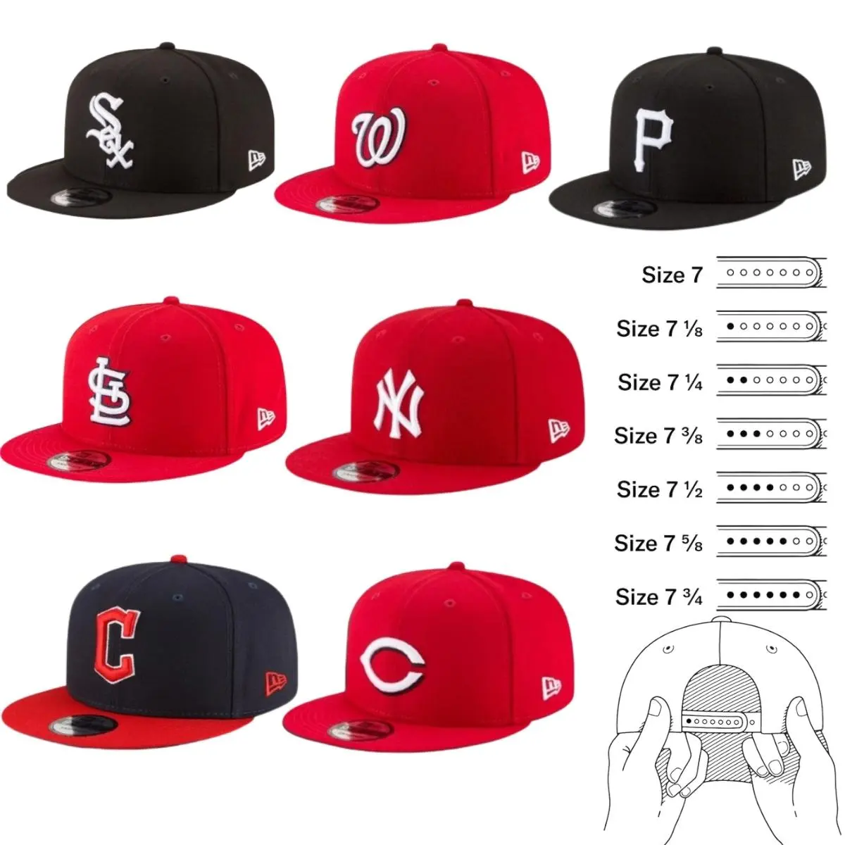 New Era MLB Snapback Baseball Hat – Seattle Mariners, LA Dodgers, NY Yankees, Chicago White Sox, Cardinals, Nationals, Pirates, Braves, Guardians – Adjustable Flat Brim Cap for Men Women, Urban Streetwear, Sports Fan Gear, Gorra Unisex USA