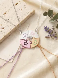 Best Friends' Split-Heart Necklace-Simple Heart Pendant, Friendship Gift, Gift for a Best Friend, Heart Shaped Necklace, Daily Wear Necklace, Dainty Necklace, Gift Jewelry