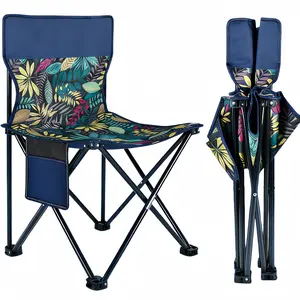 Portable Outdoor Folding Chair, Ultra Light Foldable Design Durable Metal Frame, Heavy Duty Max Load 400lb, Side Pocket Design for Camping Hiking Fishing BBQ Beach Picnic