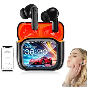 Wireless Earbuds Bluetooth Headphones Support 165 Languages No Subscription, ANC/ENC Noise Cancelling, Ear Buds with Multifuntional Touch Screen, 35H Stereo Sound for Sports, IPX7 Clear Calls