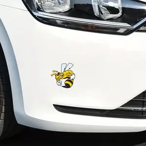 Honey Bee Inspired Waterproof Car Sticker - Durable PVC Material, Sun-resistant, Fun Cartoon Design Exterior Decoration