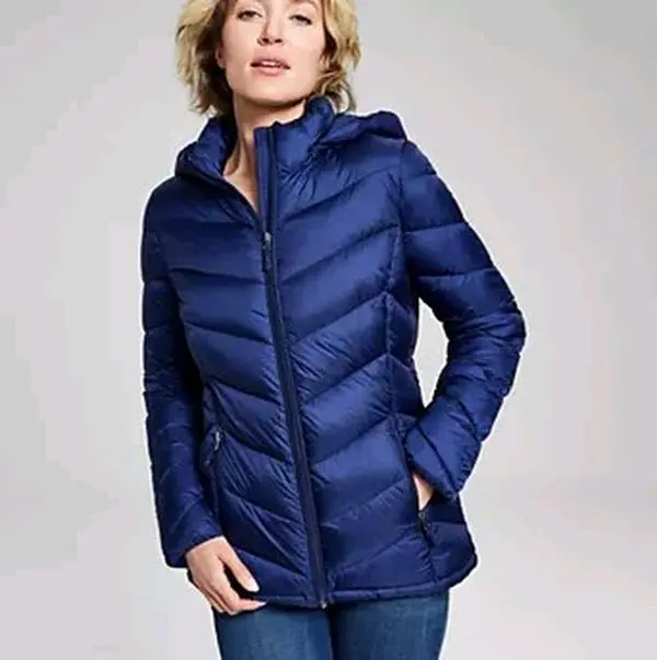 Charter Club Women's Packable Hooded Puffer Coat for Macy's - Jacket, Womenswear
