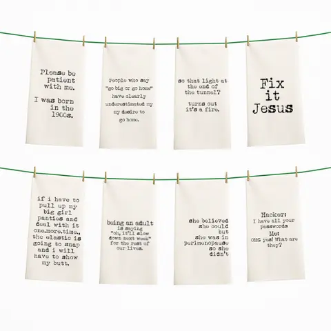 AspenLaneGifts Funny Gift Towel 100% Cotton 18"x24" Humorous Kitchen Humor for Friends Birthday Housewarming White Elephant Present
