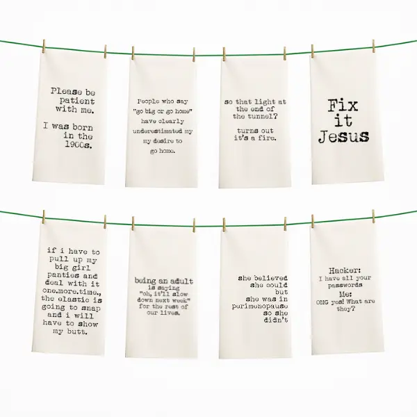 AspenLaneGifts Funny Gift Towel 100% Cotton 18"x24" Humorous Kitchen Humor for Friends Birthday Housewarming White Elephant Present