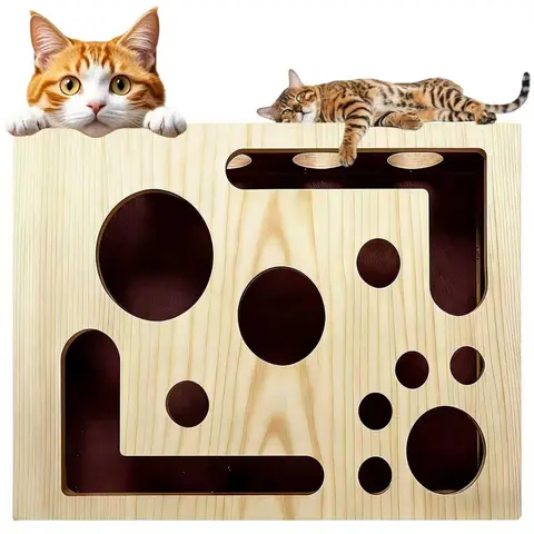 Dual-Purpose Scratch & Nail File Freestanding Cat Scratcher Toy, Sofa-Safe Scratch, Sandpaper Interior, Smooth Wood Paw-Gentle Design, Detachable Natural Nail Maintenance, Encourages Natural Scratching, Interactive Enrichment Design, Multiple Sizes