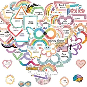 Mental Health Sticker, 50pcs/set Positive Affirmation Sticker, Waterproof Vinyl Decal for Laptop Skateboard Phone Notebook Guitar, Adhesive Vinyl Decal