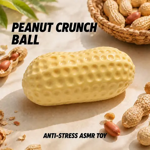 Peanut Crunchy  Stress Ball Squishy - Squilo Slow-Rebound slow-rising Non-Moldable Sensory Squishies Fidget Toys for fun Stress Relief soft squish ball, ASMR sound decompression gift