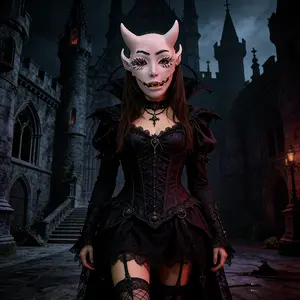 Pink Demon Mask | Gothic Horror Prop | Local Halloween Party & Cosplay Meetup