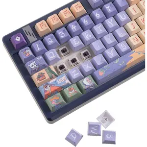 139  Modern Keycaps Set, Five-Sided Thermal Sublimation  Cherry Profile PBT Keycap for 60/61/64/68/75/87/96/104/108 Layout Mechanical Gaming Keyboard (&Yellow)