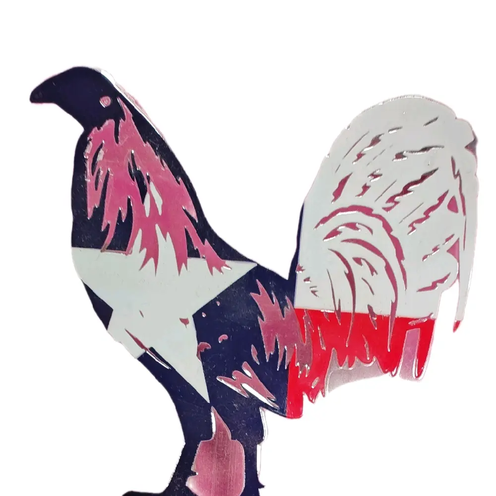 Grey Gamefowl Decal #2 UV Sticker - Not Vynal, Original Design for Durable Vehicle Aesthetic Enhancement. Texas, Mexico and Rebel flag colors