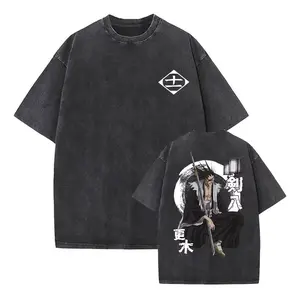 valentine shirts  X Playera Vintage Lavada Anime Bleach Zaraki Kenpachi