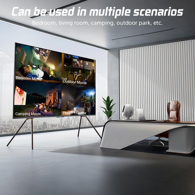 XBJ Portable Projector with WiFi 5G & Bluetooth, HD Home Video Projector for Outdoor Movies, 200" Screen with Built-in Speaker, Support 360° Correction Audio projector 4k projector for bedroom projectors