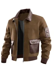 New Men's Jacket with Multiple Pockets, Lapel Design, Youth Fit, Casual Windproof Outerwear, Spring & Fall Street Style