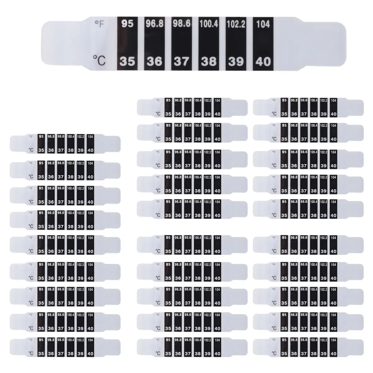 30 Pcs Forehead Thermometer Strips Adhesive Thermometer Strips Reusable Thermometer Stickers Discoloration Sticker US