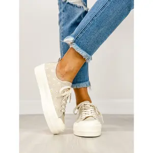 Corkys Take The Lead Tennis Shoes in Natural with Daisies