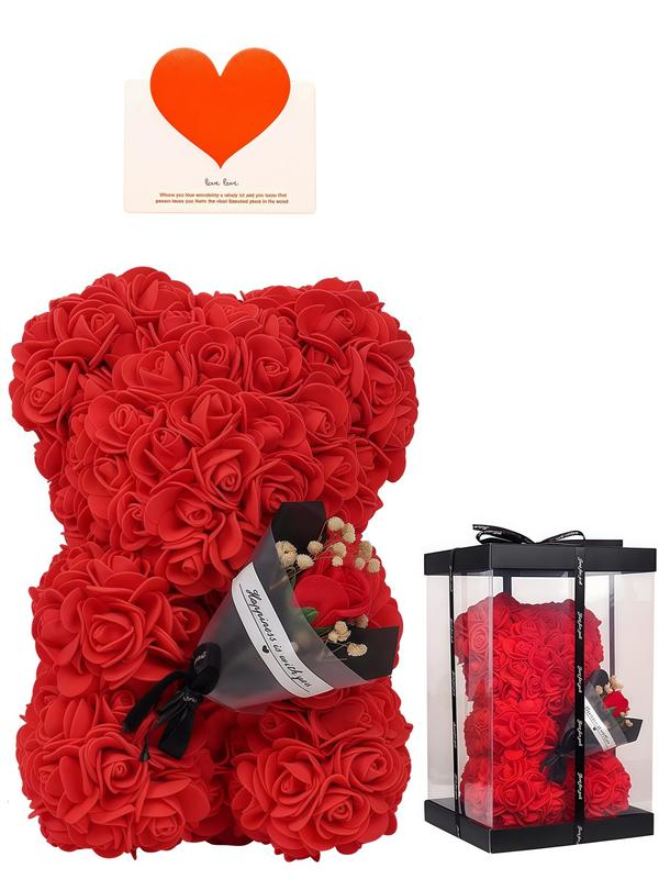 Handmade everlasting flower rose teddy bear themed gift box, ideal for dates for both men and women, must-have gift for Valentine's Day, anniversary gift or birthday gift, Halloween, Christmas bestseller