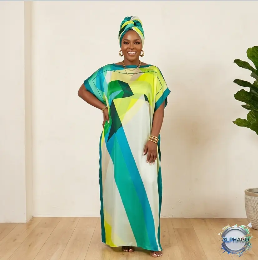 [MOOMOO] Women’s Vivid Polyester Moo Moo Dress & Scarf Set - Loose Relaxed Cut, Floral Peacock/Colorblock Shawl Poncho, Soft Long Robe, Home/Sun Protection Beach Cover Up, Ease of Movement 020, All Seasons Polyester Clothes, Relaxed Fit