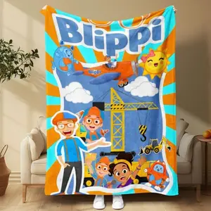 Blippi Fun Exploration Blanket for Kids, Soft and Warm, Perfect Gift for Children, Decorative Throw for Home,Soft and comfortable