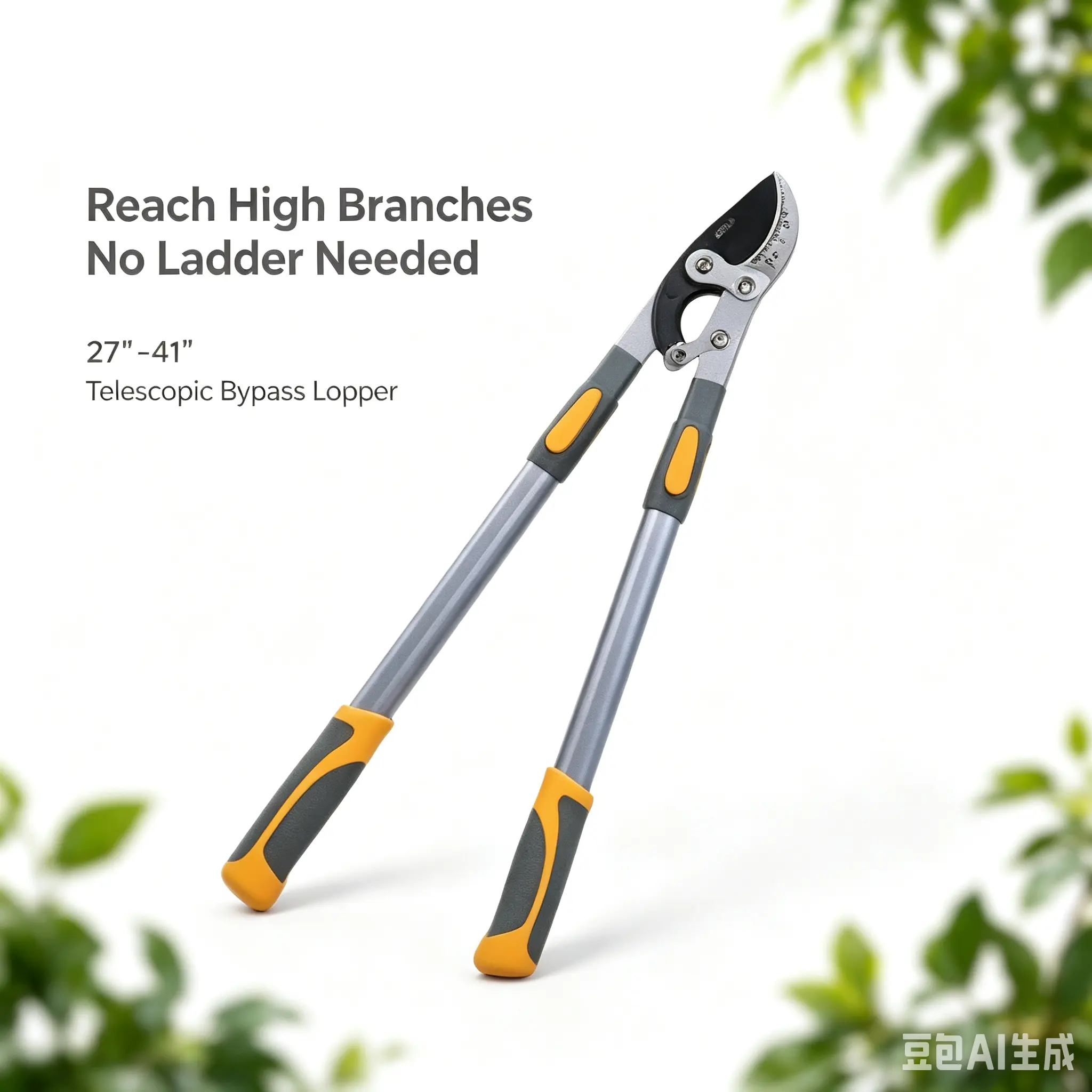 Telescopic Aluminum Handle Bypass Lopper, 27"-41" Extendable Heavy-Duty Branch Cutter, Labor-Saving Tree Trimmer with Rust-Resistant Sharp Blade, Pruning Shears for Garden, Shrub, Hedge Outdoor Maintenance