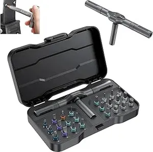 Father's Day gift 24-in-1 Magnetic Ratchet Screwdriver Set with Magnetic Bits, 3-Way Adjustable Handle, Storage Case, Portable Hand Tool for Bicycle Maintenance, Appliance Repair,  & Birthday Gifts