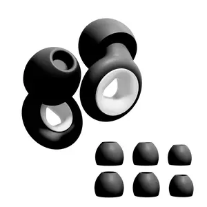 Reusable Soft Silicone Earplugs, Comfortable Sleep Swimming Travel Ear Plugs, XS S M L Sizes, Extra Cover Included