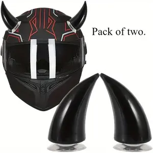 2-Piece Devil Horn Motorcycle Helmet Decoration Set, Durable Abs Material, Unique Bicycle Helmet Accessories Kit