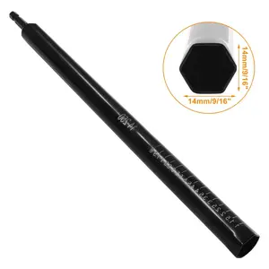 9/16"(14mm) Hollow Nut Driver with 1/4" Hex Shank, Long Reach Socket Tool for Ceiling, Ductwork and Overhead Fastening
