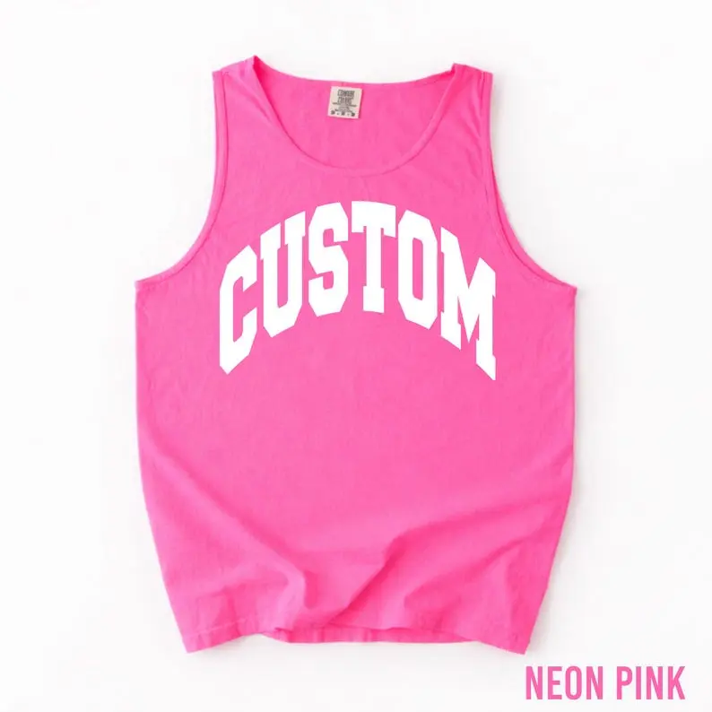 [Custom] Comfort Colors Tank Top, Custom Text, Your Text Here, Personalized Tank, Girl's Trip, Summer Tank Top, Summer Shirt, Vacation Tank