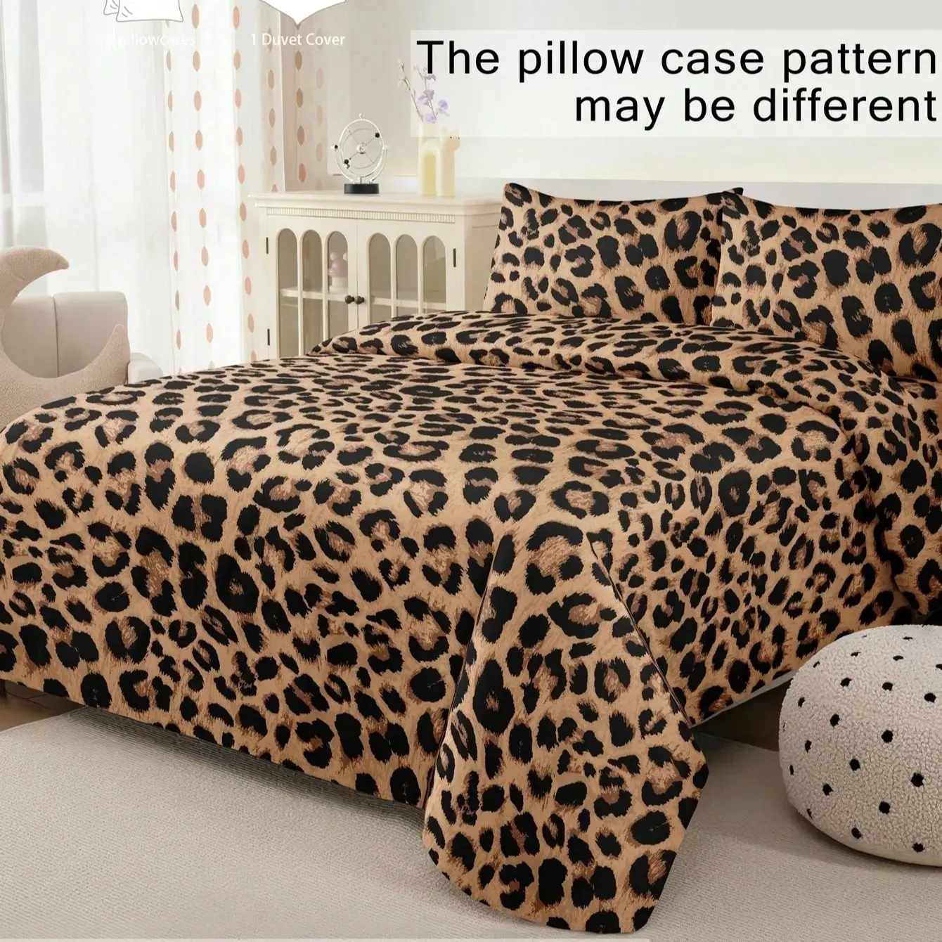 3pcs fashionable leopard print bedding set, Polyester Bed Set, including 1 down duvet cover and 2 pillowcases, unfilled, Decorative Bedding Set, Printed Bedding Set, perfect as a patriotic bedding gift and home decoration, Bed Sets Supplies
