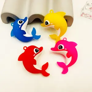 Cartoon dolphin plush keychain pendant, soft rubber marine animal, aquarium gift, bag accessory wholesale