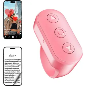 P-RDC014   Phone Scrolling Ring for iPhone, Landscape/Portrait Screens Shorts Video Fingertip Wireless Remote Control for TikTok, Instagram, YouTube, Scroller Ring Page Turner Compatible with iPad/Tablet/Android
