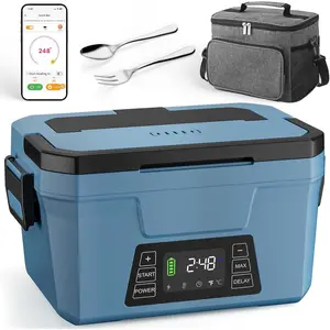 Cordless Electric Lunch Box for Adults, APP Control Heated Lunch Box for Men  Warmer 9000mAh Rechargeable Lunch Box 248? Timer Self Heating Lunch Box, 5-sided Heated lunchbox for Work/Outdoor/