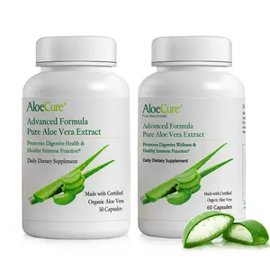 AloeCure Organic Aloe Vera Capsules 2 Pack - 1btl x 30caps, 1btl x 60caps