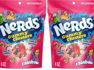 Gummy Clusters Candy, Rainbow, Resealable 8 Ounce Bag (Pack of 2)