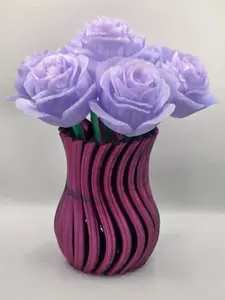 3D Printed Roses with Stem and Leaves (Message for Bouquets Please)
