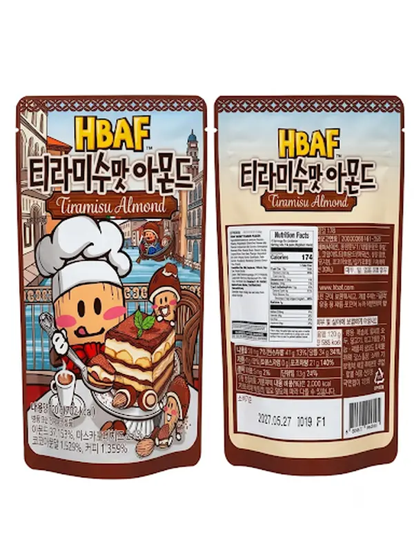 HBAF Korea Import Tiramisu Covered Almonds 4.23oz 5ct