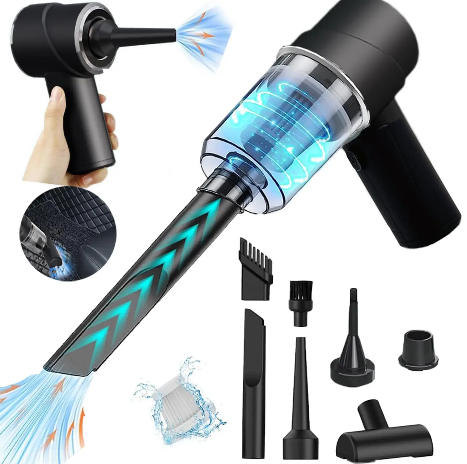 Car Vacuum Cleaner high Power Handheld Mini Vacuum Cordless,9000PA Strong Suction,Rechargeable Portable Vacuum Cleaner Dust Buster Air Blower,Car Inte