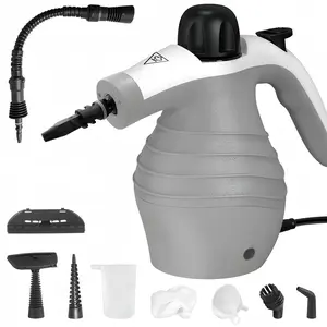 Handheld Pressurised Steam Cleaner Steamer with 9 Attachments and Safety Lock, Multi-Surface Cleaner for Floors, Furniture, Tile Gaps, Car Interior Cleaning, Steam Mop Cleaner, Floor Cleaning Tool