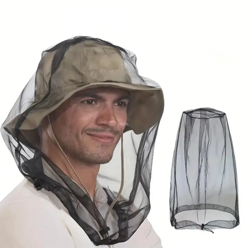 1pc Premium Mosquito Head Net, Ultra Large & Long, Extra Fine Holes, Mesh, Insect Netting, Bug Face Shield, Soft Durable Fly Screen, Protection