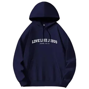Sunland Trendy Queen "Love Like Jesus" Pattern Oversized Hoodies Fleece Sweatshirts Fall Fashion 2025 Pullover Sweaters Winter Clothes