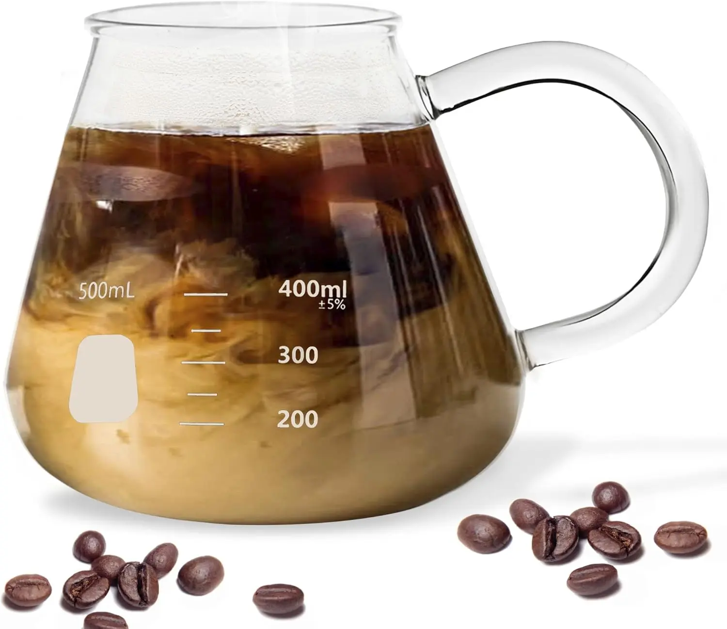 Flask Mug - Beaker Coffee Mug with Measurements - Borosilicate Thick Durable Glass 16.9oz (500mL) Capacity - Great Gift for Anyone who Loves Science & Chemistry
