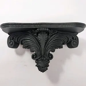 Ornate Baroque Wall Shelf – 9.5" Acanthus Leaf Floating Shelf – Dark Academia Wall Decor – Gothic Corbel Display Ledge for Crystals & Curios