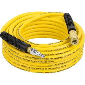 Air Compressor Hose 1/4 Inch x 50  Hybrid Hose with Fittings, 1/4" Industrial Quick Coupler and Plug Kit