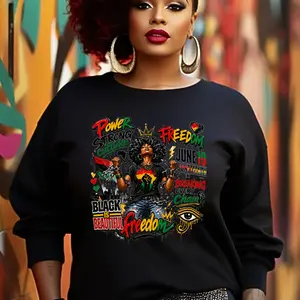 "Breaking Every Chain – Black & Beautiful" DTF Transfer - Juneteenth Strong Vibes - Freedom · Power - Suitable For T-shirts, Bags & Fabric Decor, Washable Iron-On Stickers, Black History Afro Pride Heat Transfer Stickers