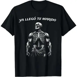 Classic cotton graphic fashion round neck tee Calacas Chidas Gym| Mexican Sayings Funny Sarcasm Slang T-Shirt