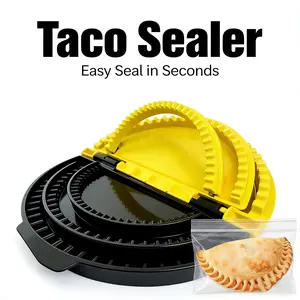 3-in-1 Tortilla Crimper & Press, Quesadilla Maker, Tortilla Sealer, Empanada Press, Create Sealed Quesadillas, Burritos, Dumplings(6/8/10 inch), Black-Yellow Quesadilla & Tortilla Makers